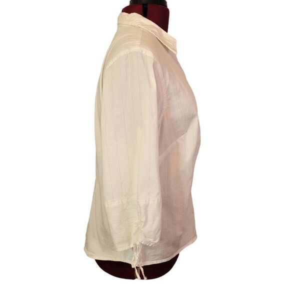 Andrew & Co Plus Stretch White Button Down Top (Size 2X) - Picture 2 of 6